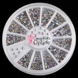 Carusel 3D pentru unghii C102 cu strasuri 800 buc Argintii cu Reflexii 2mm